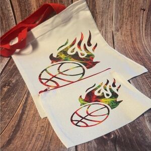 NEW Colorful Flame Basketball 11”x13” Tote and 8”x5”  Pouch Set Item #PHK6698